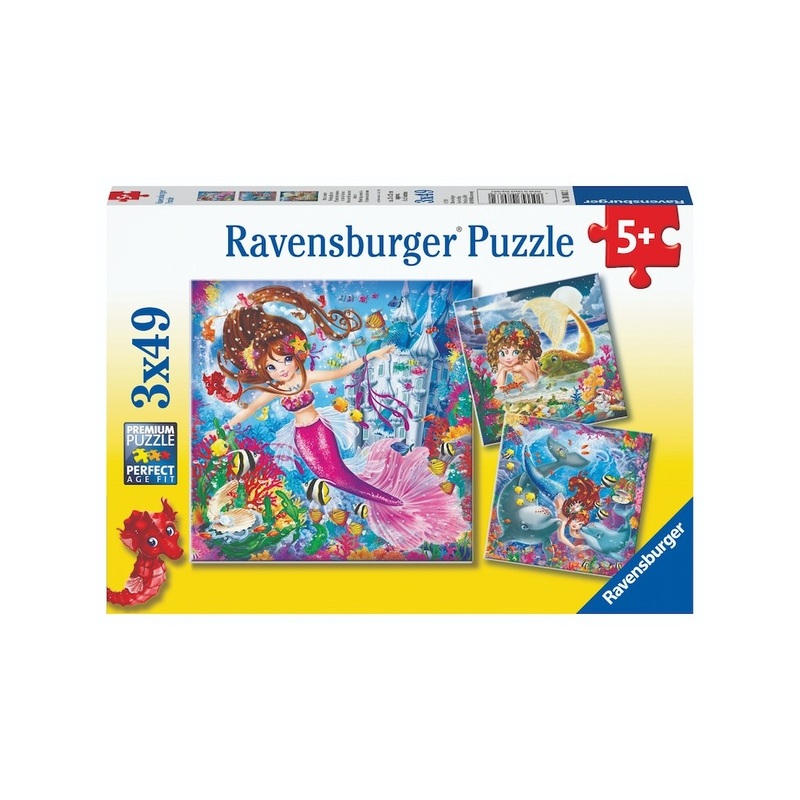 Ravensburger – Charming Mermaids 3×49 Piece Jigsaw
