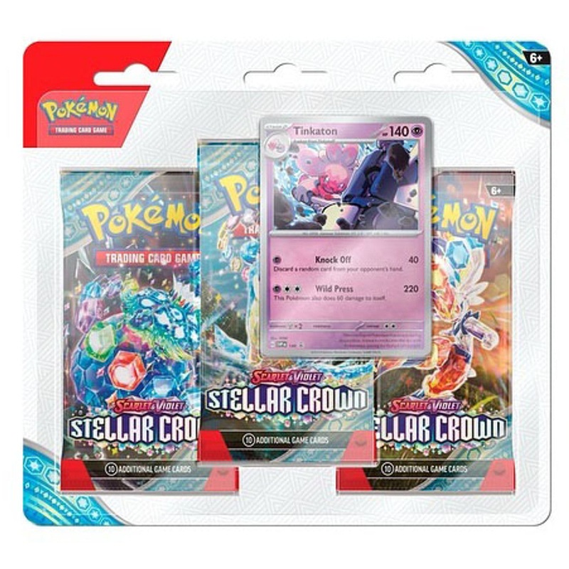 Pokemon TCG Scarlet & Violet 7 Stellar Crown Elite 3-Pack Blister Tinkaton