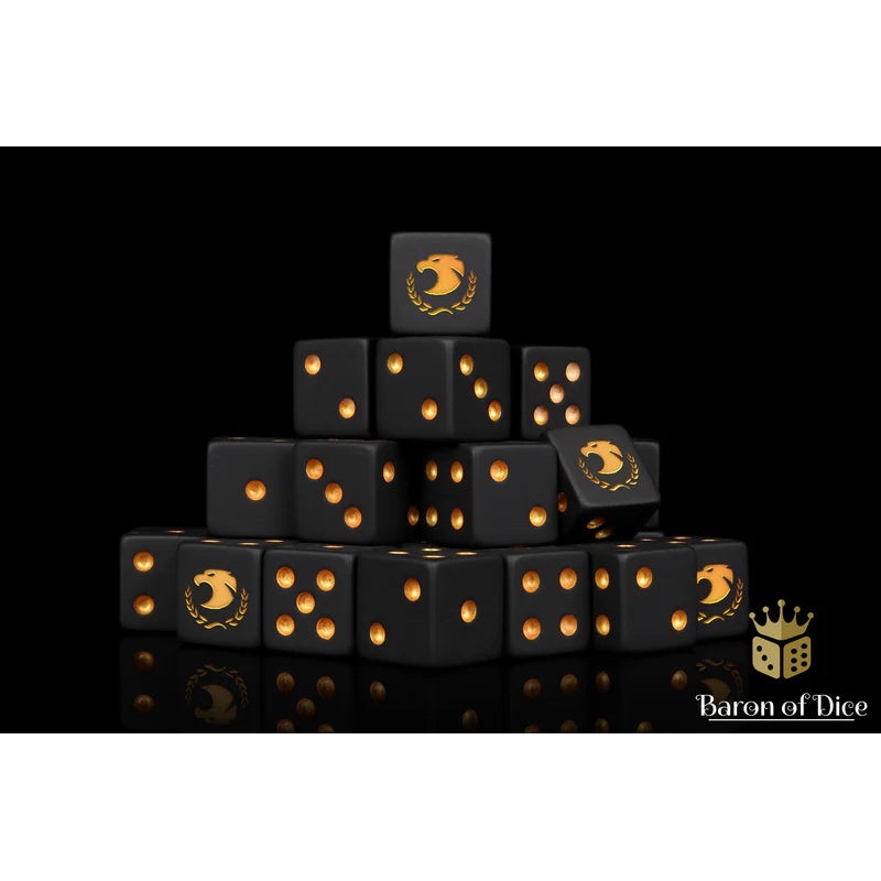 Baron Of Dice Golden Eagle Square Corner 16mm Dice X25