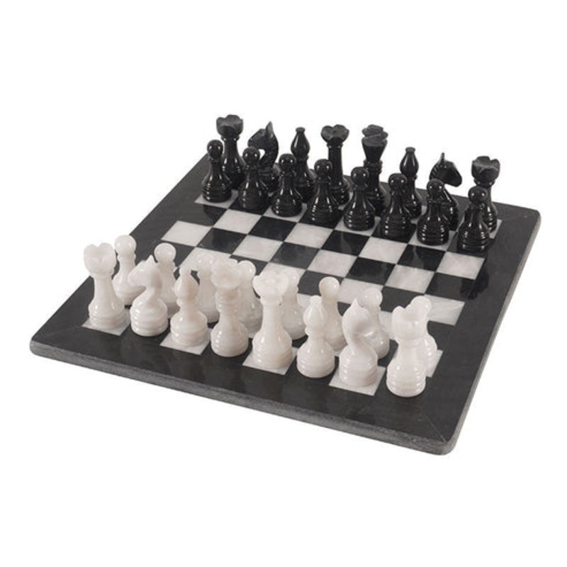 30cm Chess Set – Black & White