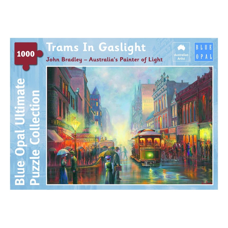 Blue Opal – John Bradley Trams in Gaslight 1000 Piece Jigsaw