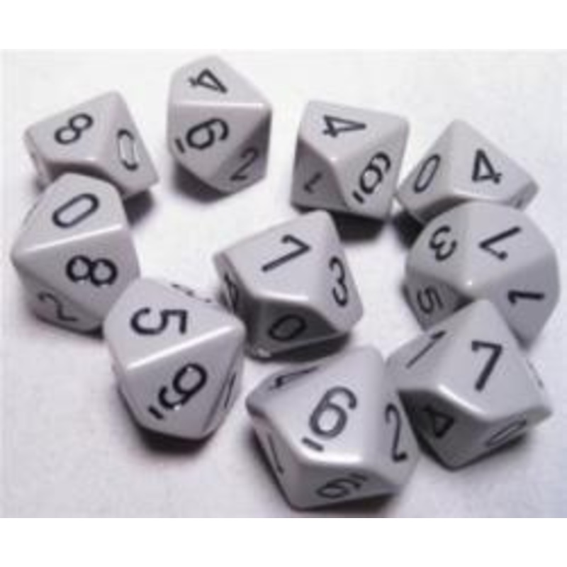 Chessex – CHX 26210 Opaque Dark Grey/black Set of Ten d10s