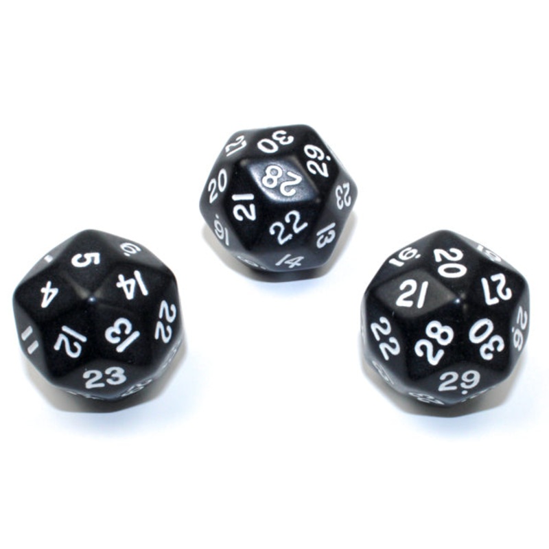 Chessex – CHX KOP06006 33mm d30 Opaque Black/white