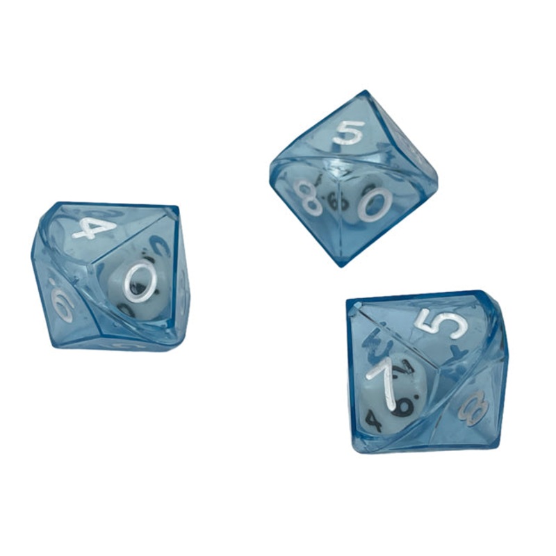 Chessex – CHX KOP12593 10 Sided Double Dice Blue Translucent (Preorder)