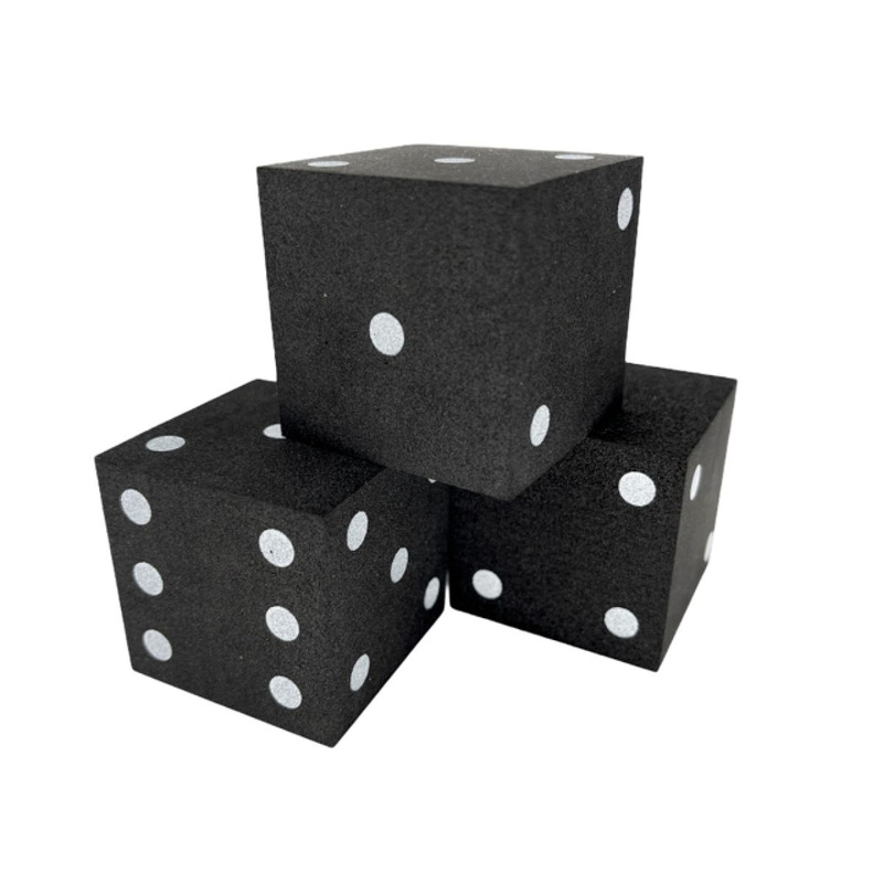 Chessex – CHX KOP10938 50mm Foam Square Cornered w/Pips Die Black/white