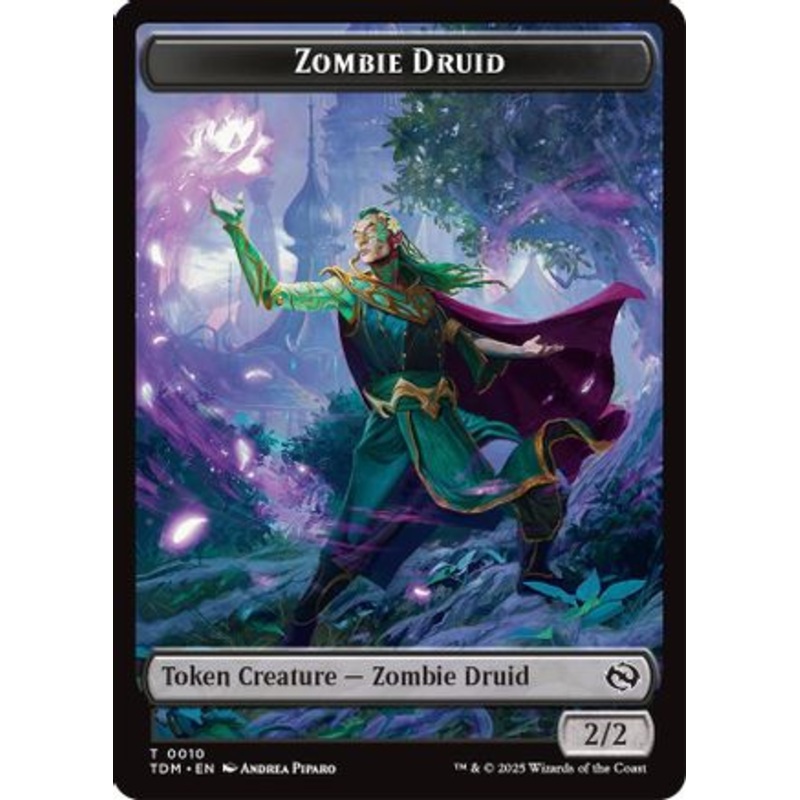 Zombie Druid // Treasure Double-Sided Token (TDM-10 // 16) – Tarkir: Dragonstorm [Token]