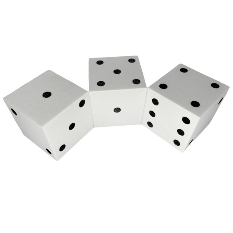 Chessex – CHX KOP10944 50mm Foam Square Cornered w/Pips Die White/black