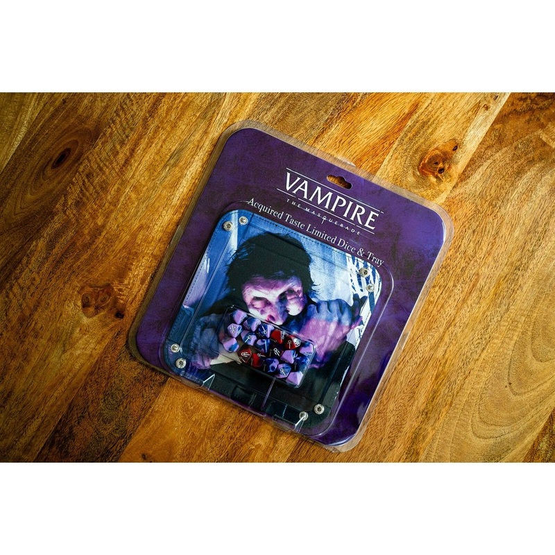 Vampire The Masquerade 5th Edition – Acquired Taste Limited Dice & Tray Accessory Pack