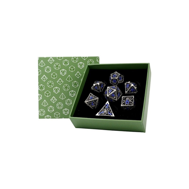 Strange Aeon Dice Set Steel/Blue