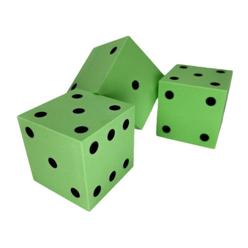 Chessex – CHX KOP10940 50mm Foam Square Cornered w/Pips Die Green/black