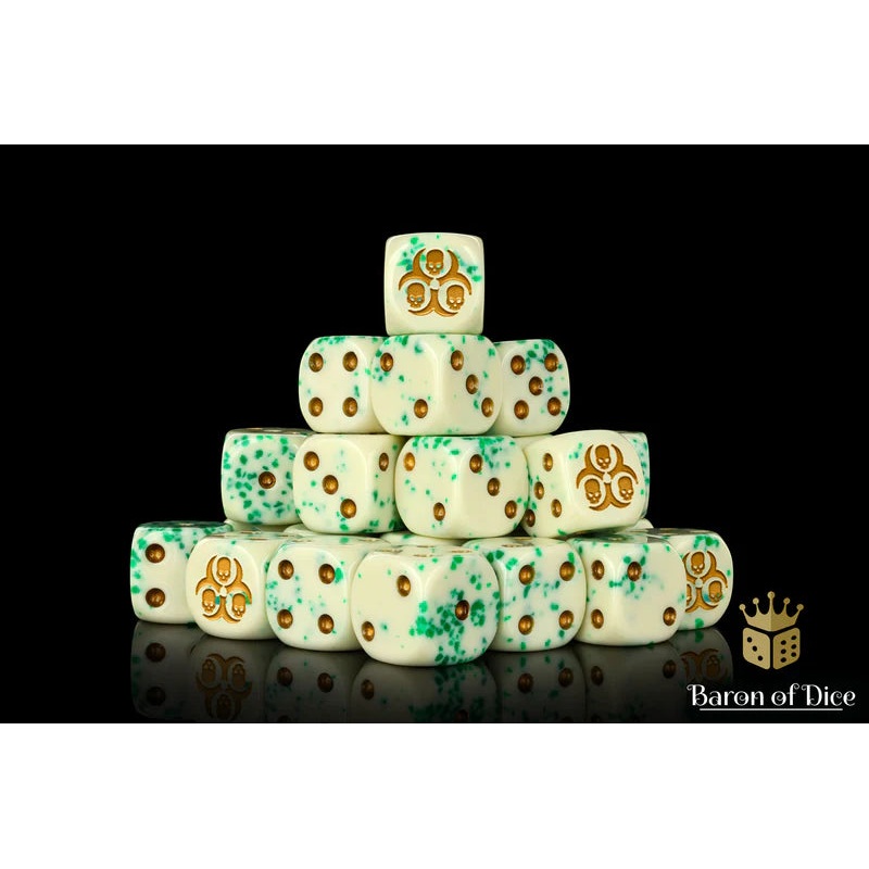 Baron Of Dice Chaos Pestilence Dice Square Corner 16mm Dice X25