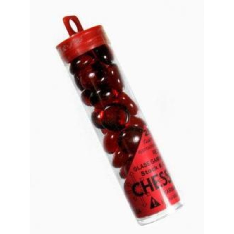 Chessex – CHX 01124 Translucent Red Glass Stones Tube