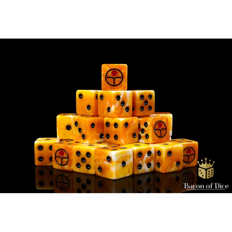 Baron Of Dice Universal Peace Ochre Square Corner 16mm Dice X25