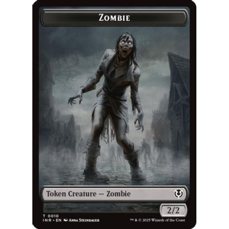 Zombie (0010) // Blood Double-Sided Token (INR-10 // 21) – Innistrad Remastered Foil [Token]