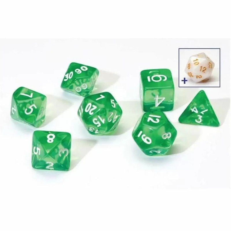 Sirius Dice Translucent Green Resin Dice Set 7