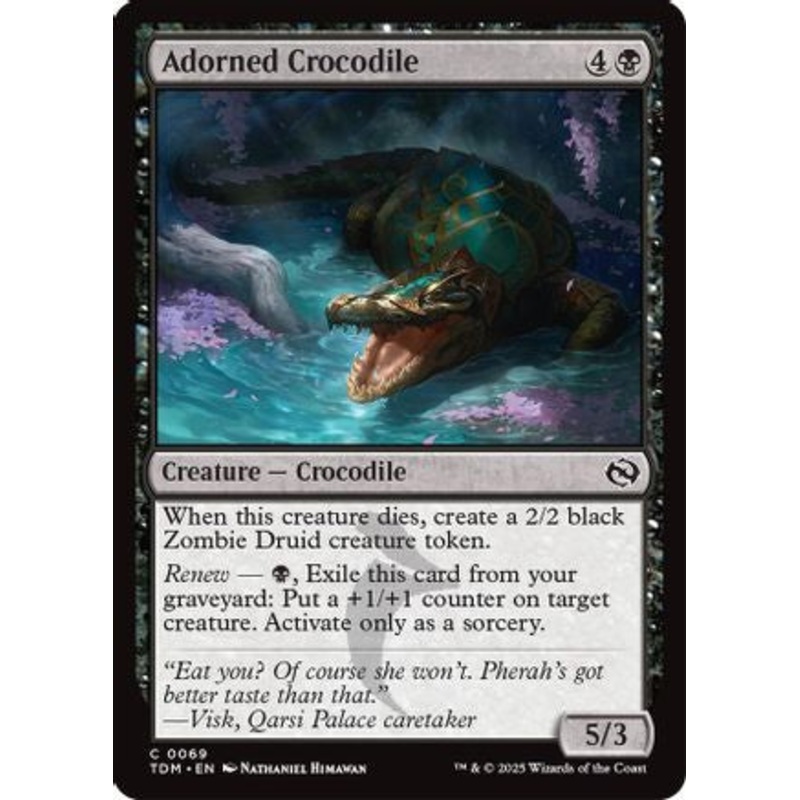 Adorned Crocodile (TDM-069) – Tarkir: Dragonstorm Foil [Common]
