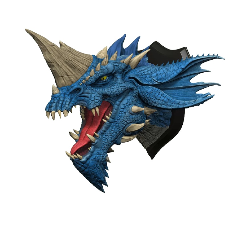 Dungeons & Dragons Blue Dragon Head Trophy Plaque