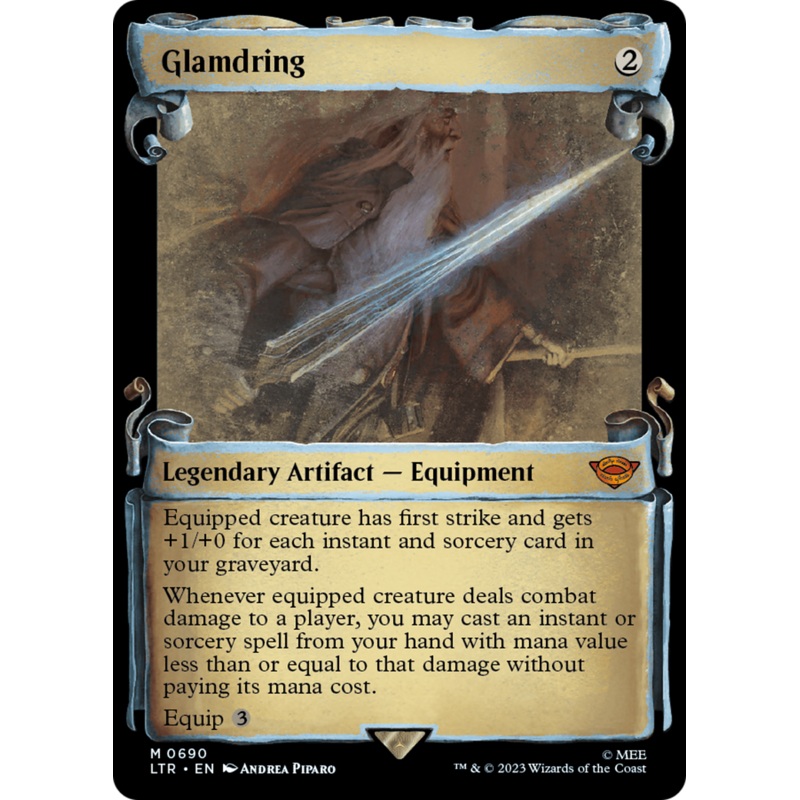 Glamdring (LTR-690) – The Lord of the Rings: Tales of Middle-earth: (Showcase) Scroll Foil [Mythic]